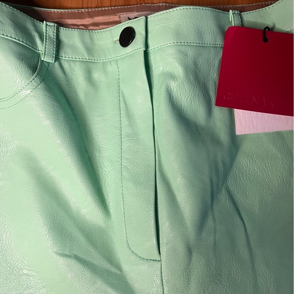 NWT CULTNAKED- Killa Faux Leather Trousers in Green. Size M. - Picture 6 of 7